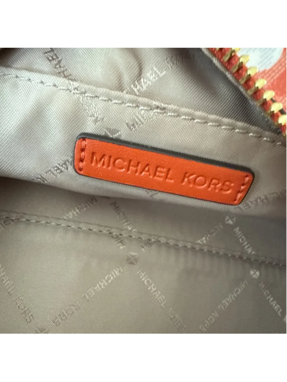 Michael Kors Jet Set Women Polka Dot Signature Logo Travel Case Bag Red Clay New